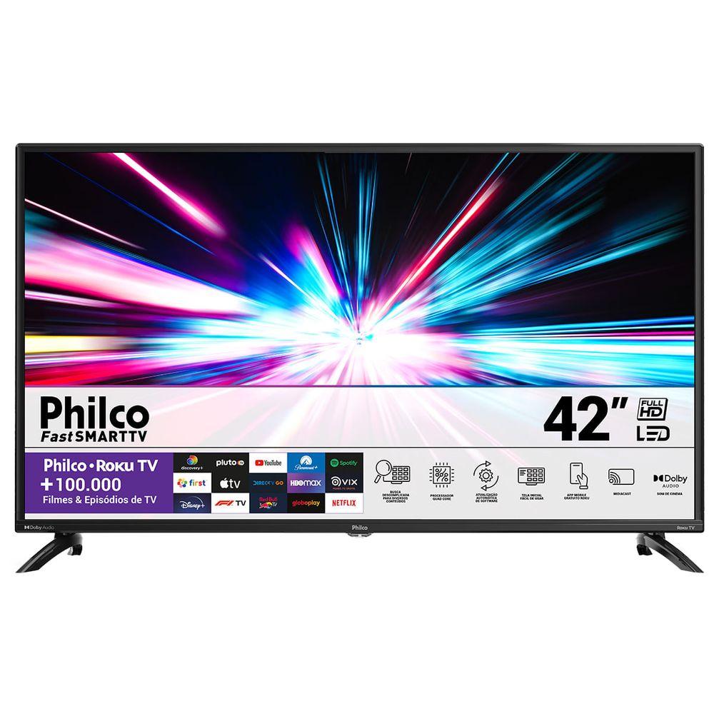 Smart TV 42” Philco LED Roku TV Dolby Áudio PTV42G6FR2CPF - 1
