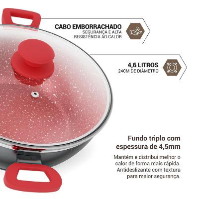 Panela Philco 4,6L com Tampa de Vidro Redstone PPN24A