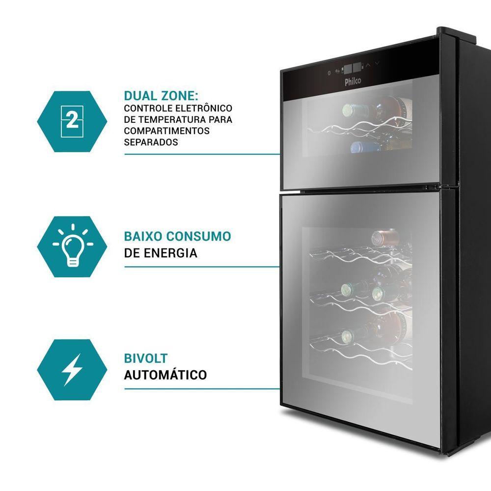 Adega Philco 24 Garrafas 69L Display Digital Bivolt PAD24DZ - 4
