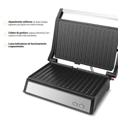 Grill Philco 2 em 1 PGR32 Chapa com Abertura 180°
