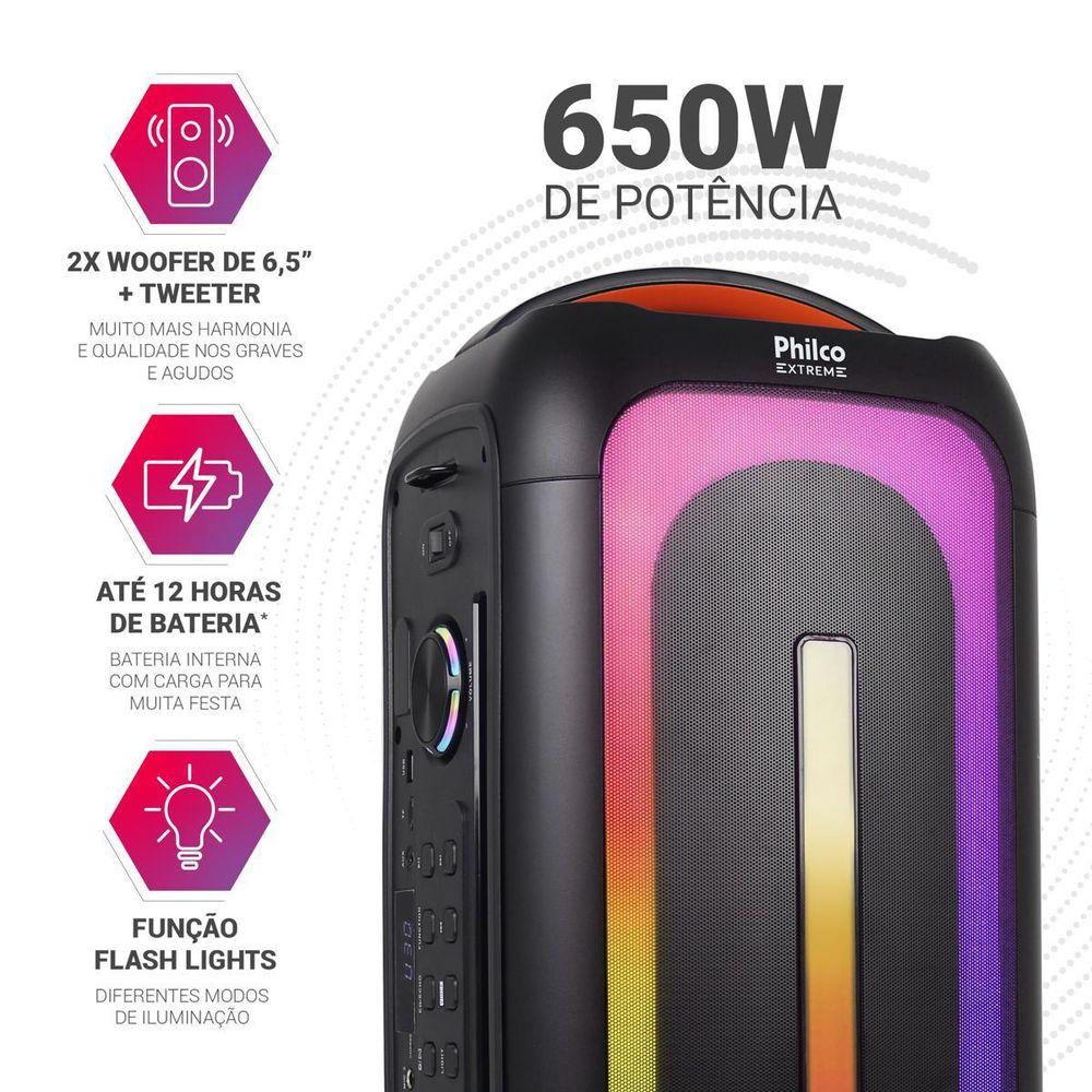 Caixa de Som Philco Extreme 650W Bluetooth 5.3 PCX6701 - 3