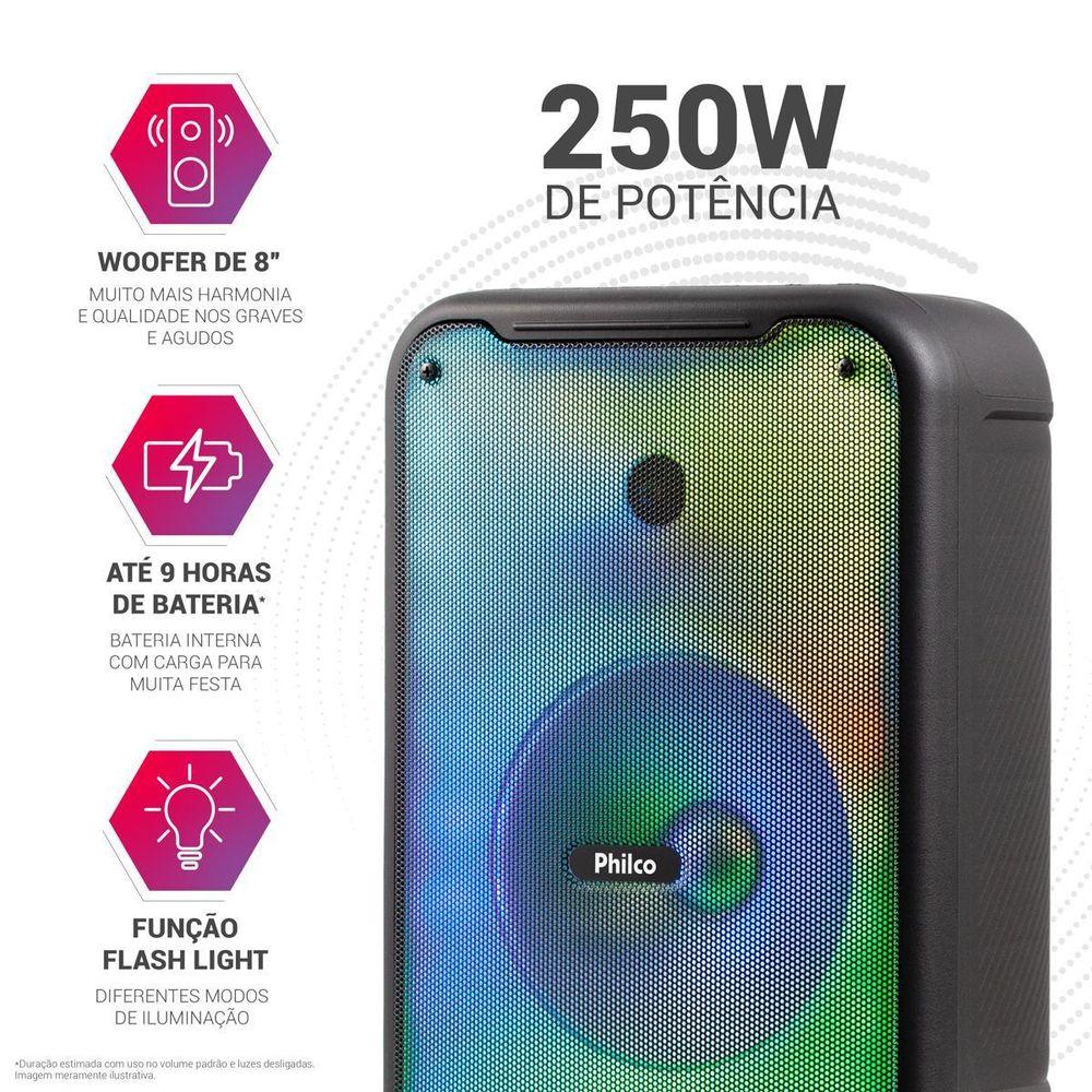 Caixa de Som Amplificada Philco Flash Lights  250W PCX3800 - 3