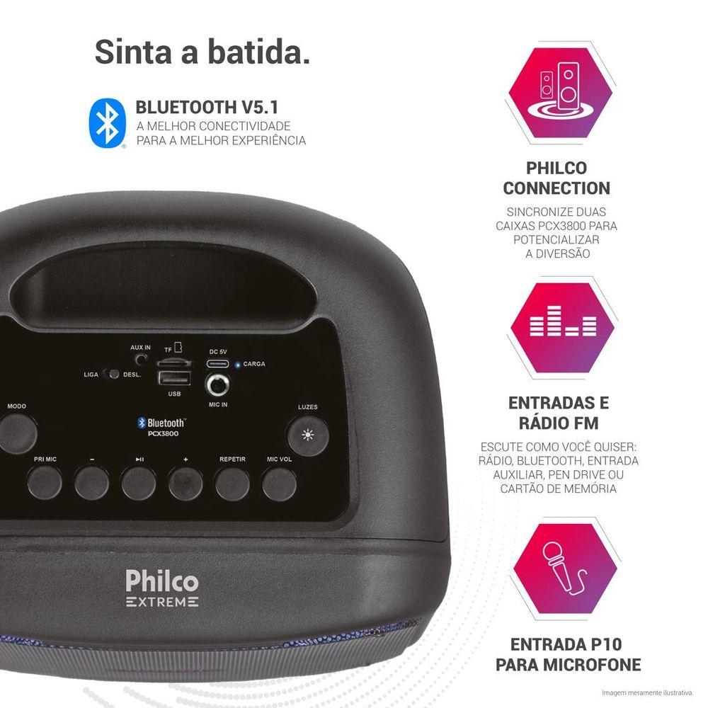 Caixa de Som Amplificada Philco Flash Lights  250W PCX3800 - 4
