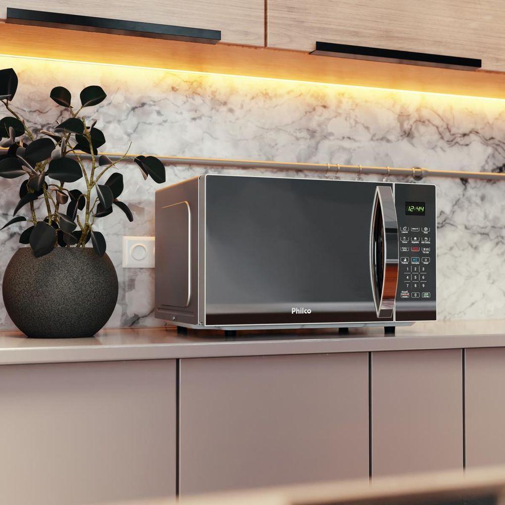 Micro-ondas Philco 25L Prata Espelhado Limpa Fácil PM26S - 9