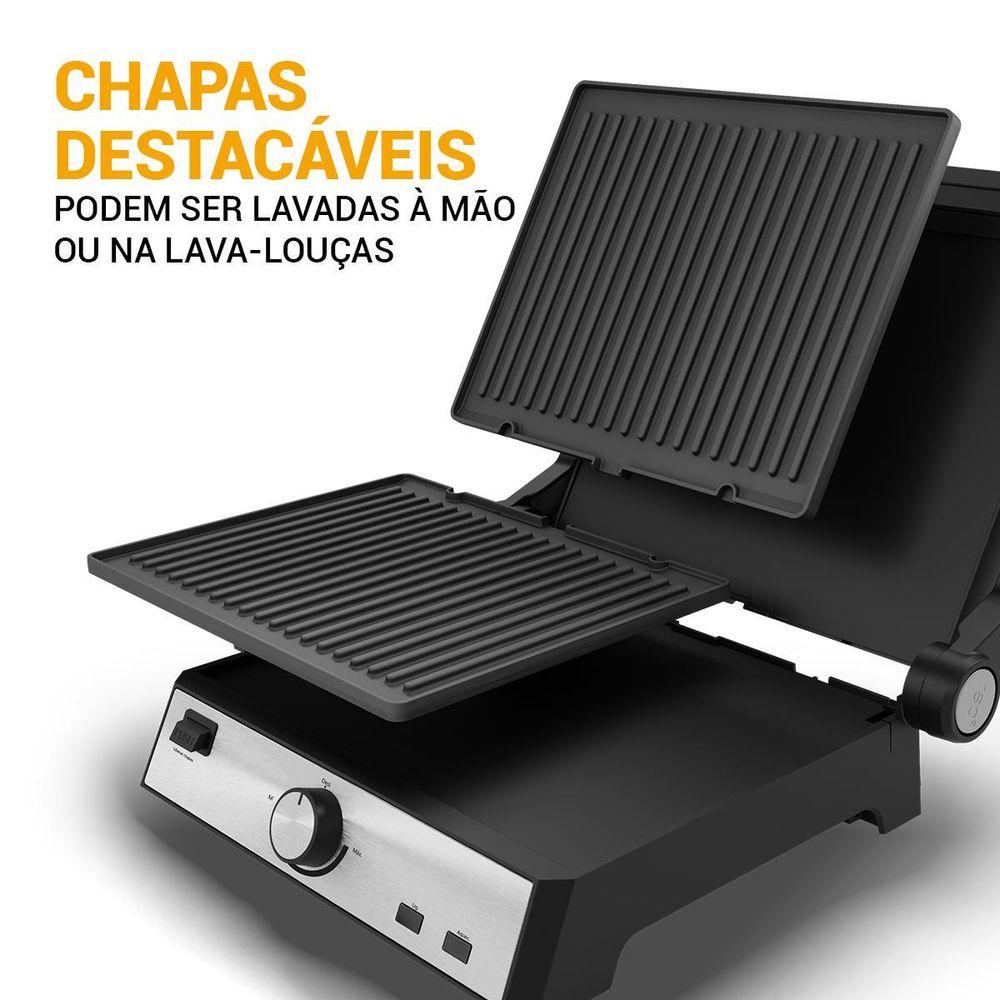 Grill Philco 2 em 1 Chapas Removíveis e abertura 180° PGR50A - 5