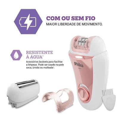 Depilador Philco Bivolt 4 acessórios Corpo e Rosto PDPE01