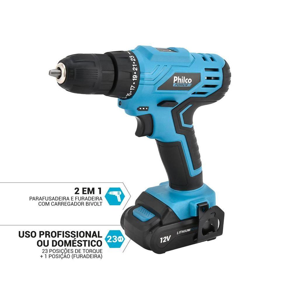 Parafusadeira Philco Force Bivolt 2 em 1 800RPM PPF12 - 4