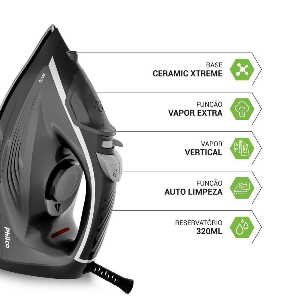 Ferro de Passar a Vapor Philco 320ml Base Cerâmica PFV70 - 5