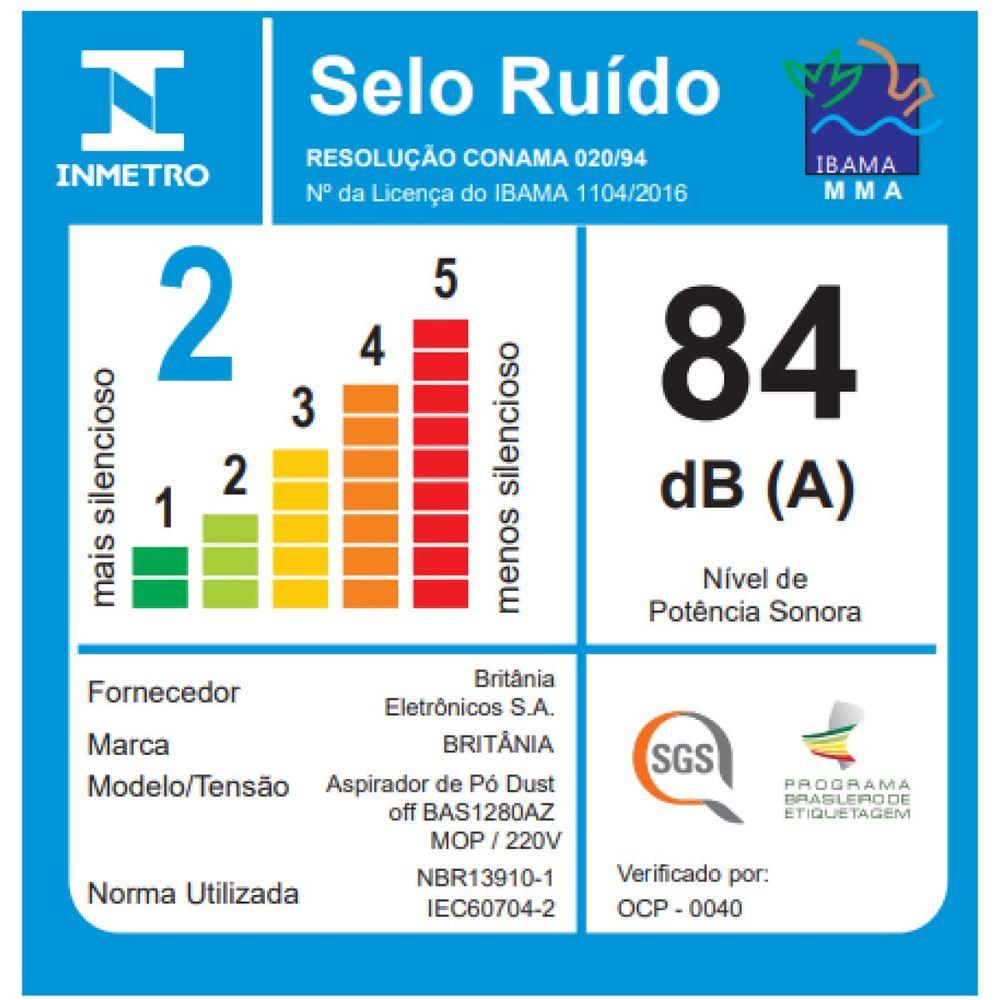 Aspirador de Pó Britânia Dust Off BAS1280AZ MOP 3 em 1 - 7