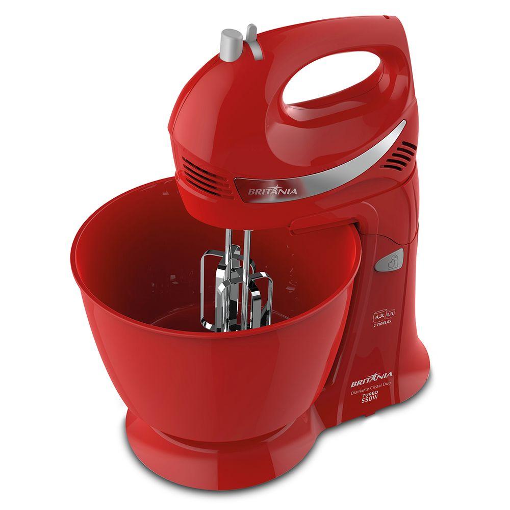 Batedeira Britânia Diamante Cristal Double Mixer Vermelha 550W - 2