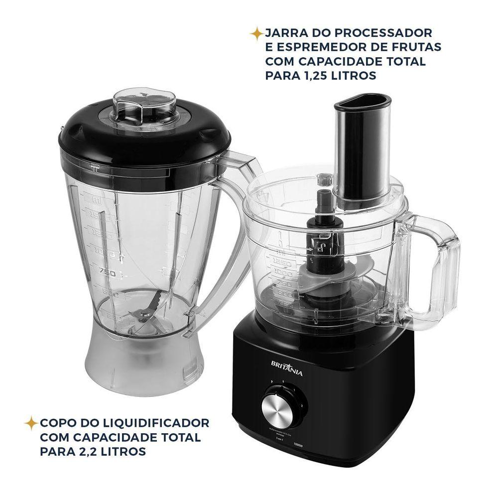 Multiprocessador Britânia 1000W 3 em 1 All In One BMP900P - 5