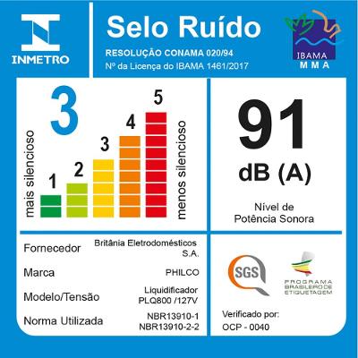 Liquidificador Philco PLQ800P 4 velocidades 900w