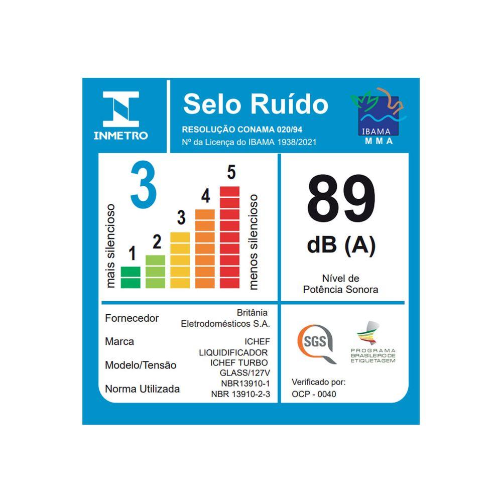 Liquidificador Ichef Pro Maxx 6 Turbo Glass 2,5L 1200W - 6