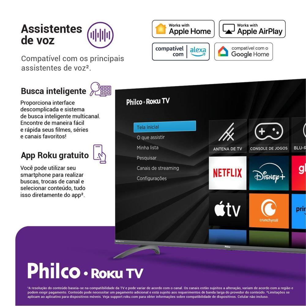 Smart TV 50” Philco LED Roku TV Dolby Áudio PTV50G3ERSGB - 3