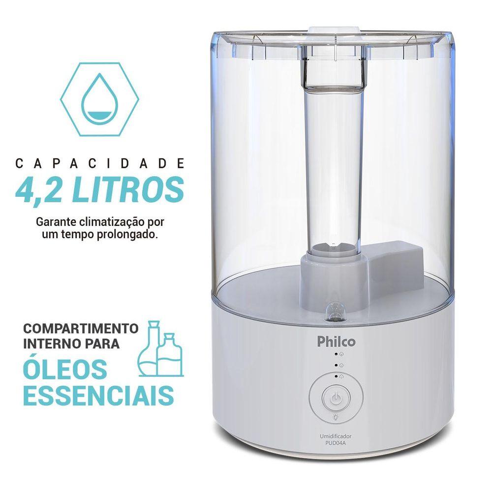 Umidificador 3 em 1 Philco 4,2L Óleos essenciais PUD04A - 2