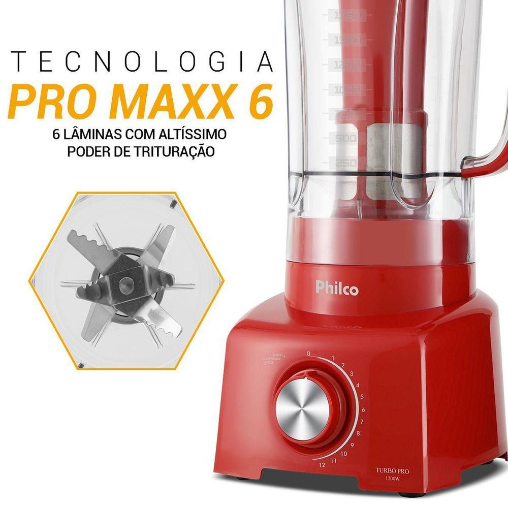 Liquidificador Philco 1200W 3L 12 Velocidades Turbo Pro - 3