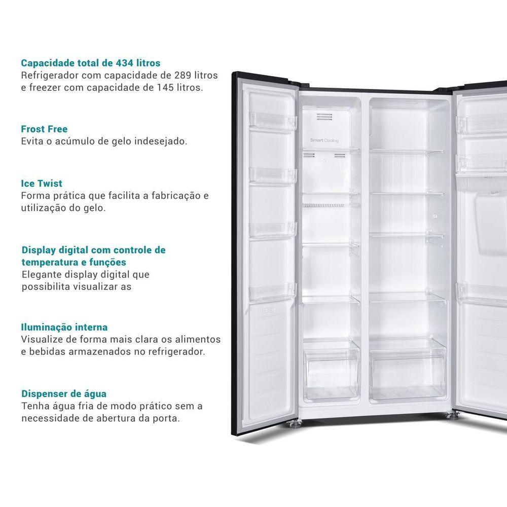 Geladeira 434L Philco Frost Free Inverter Side by Side PRF43A - 4