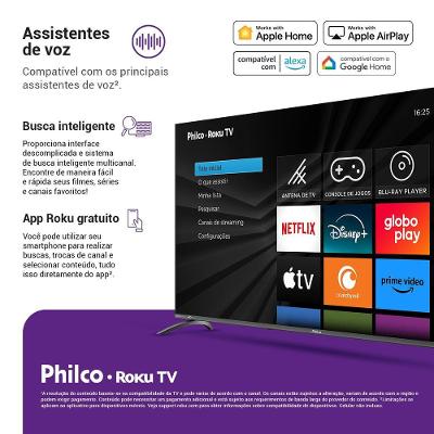 Smart TV 55" Philco 4K UHD Roku TV Dolby Audio P55CRA