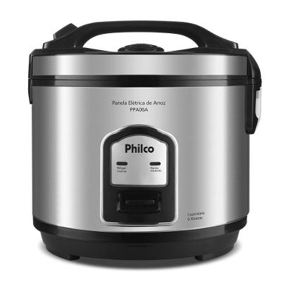 Panela de Arroz Elétrica Philco 6 Xícaras Inox 400W PPA06A