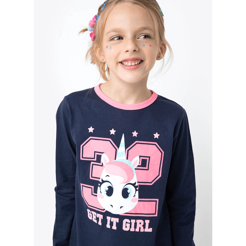 Pijama Manga Longa Menina Unicórnio - 3