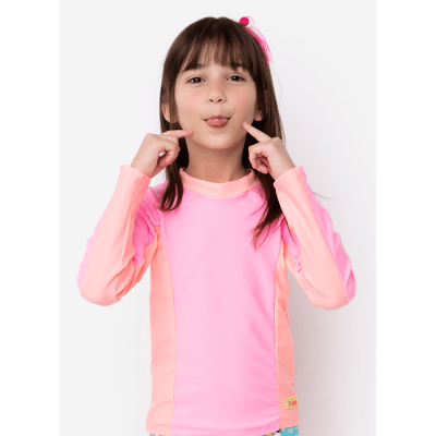 Camiseta Manga Longa com Proteção Solar Menina Lisa