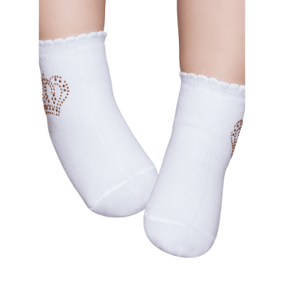 Meia Menina Soquete com aplique Colorida