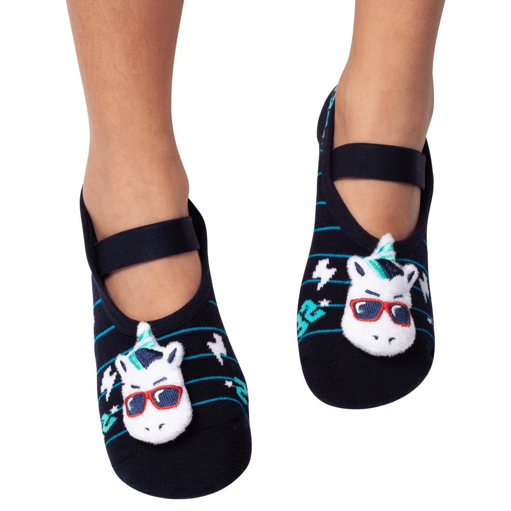 Meia Menino Sapatilha com Antiderrapante e Aplique Unicórnio - 1