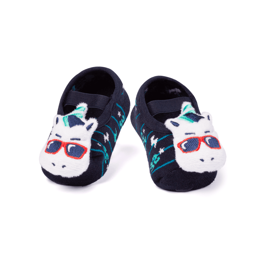 Meia Menino Sapatilha com Antiderrapante e Aplique Unicórnio - 1