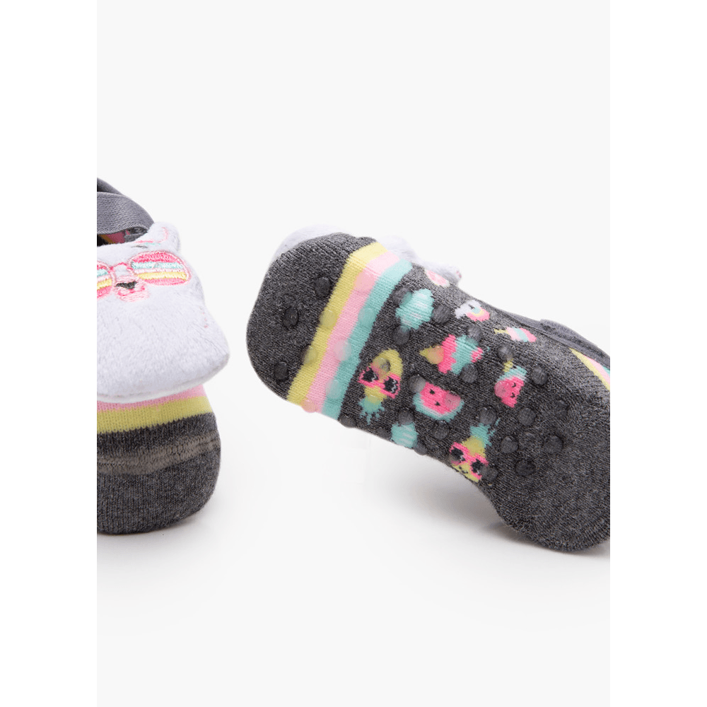 Meia Menina Sapatilha com Antiderrapante e Aplique Lhama - 2
