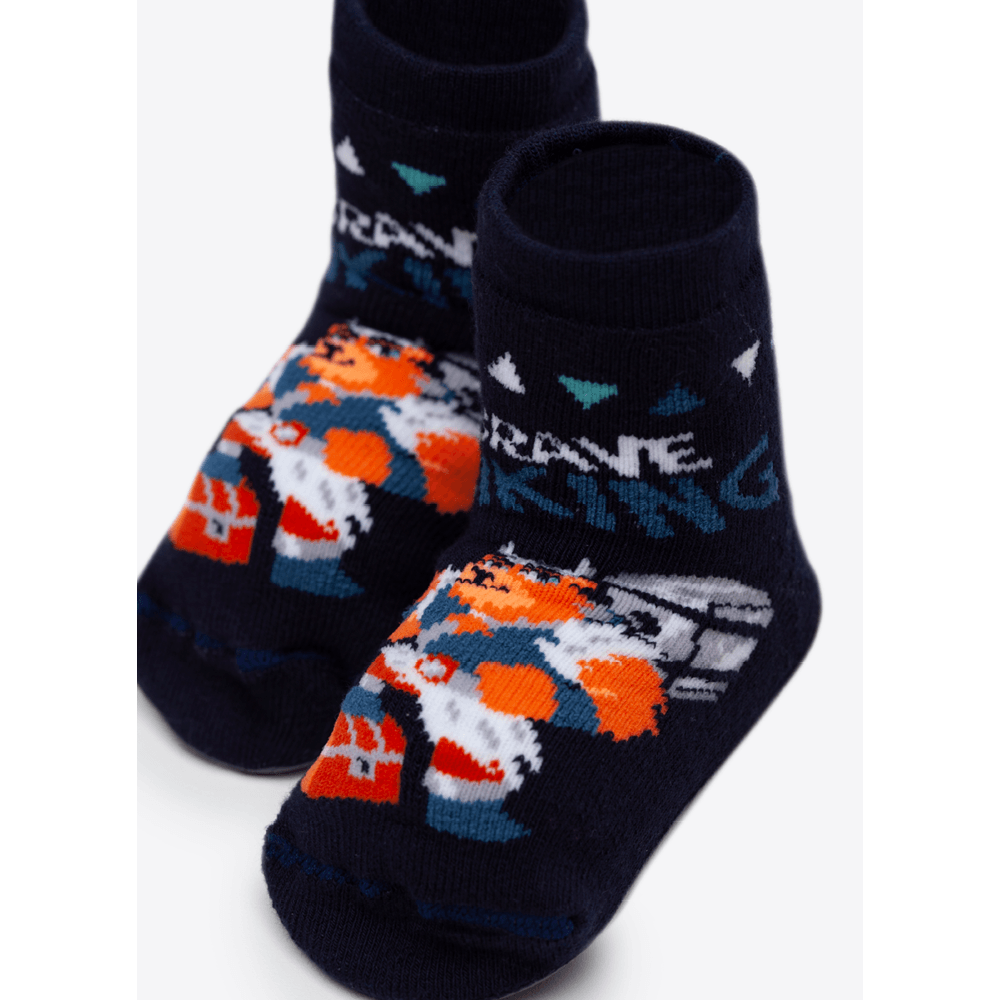 Meia Menino Soquete com sola emborrachada Urso Mano - 3