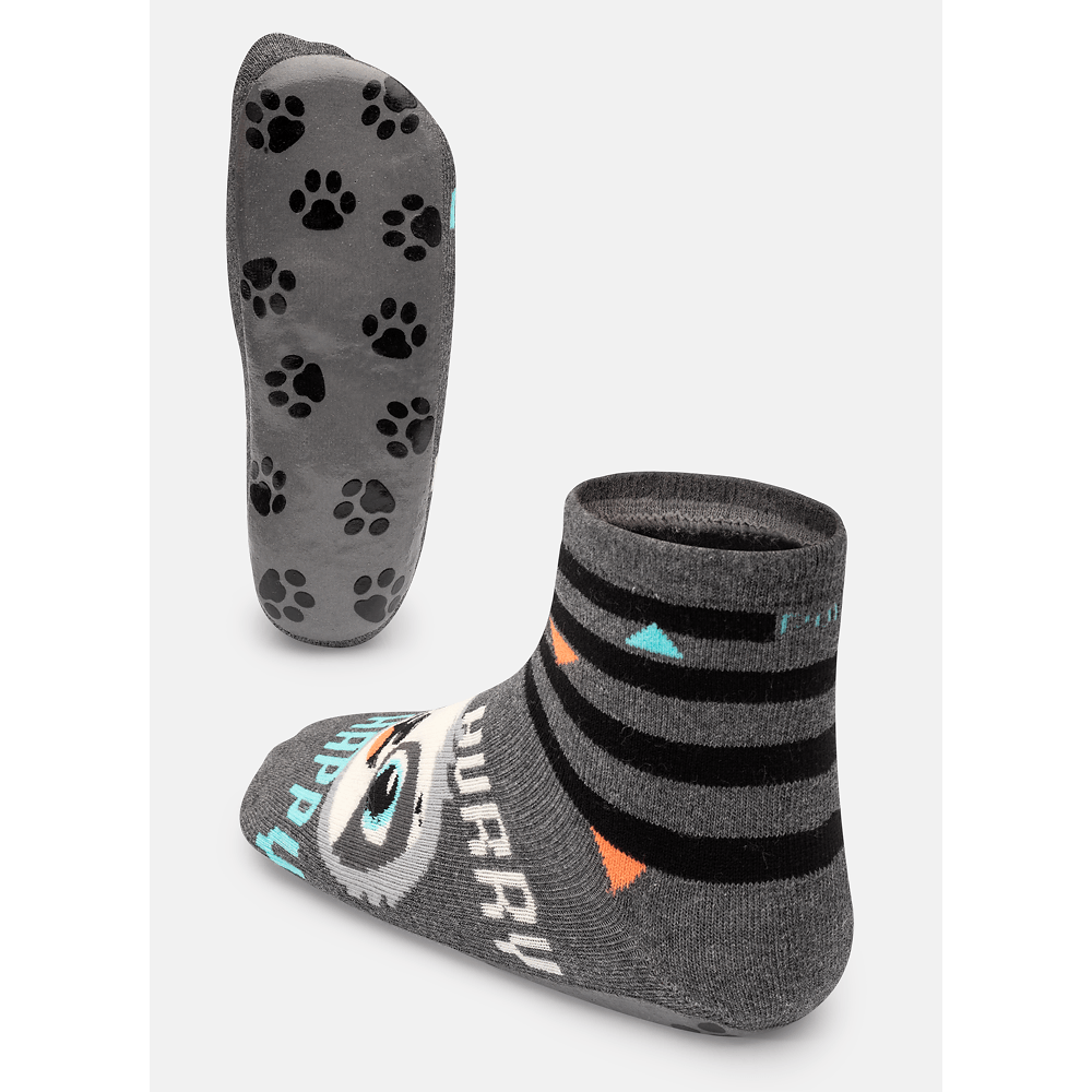 Meia Menino Soquete com sola Emborrachada Preguiça - 2