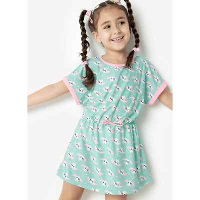 Vestido de Praia Menina Unicórnio Love