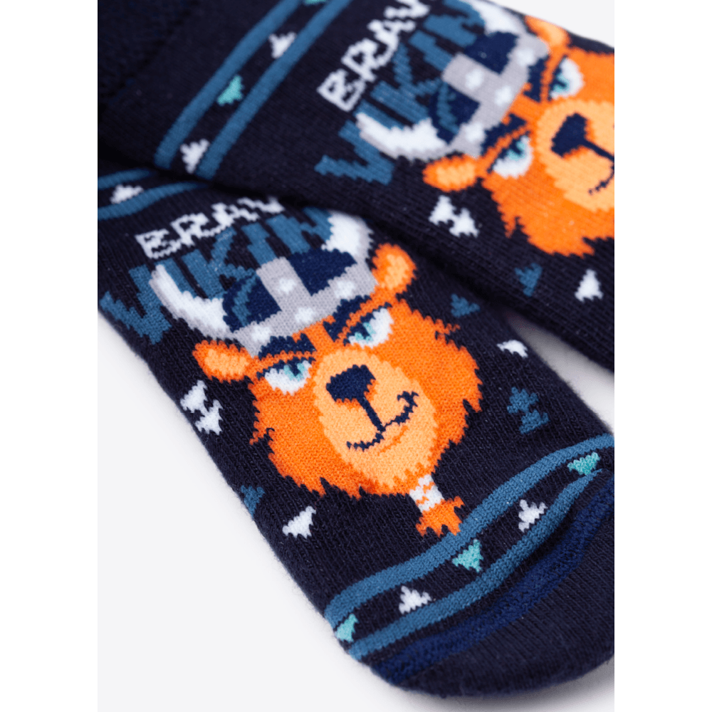 Meia Menino Soquete Cano Médio Urso Mano - 2