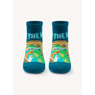 Meia Soquete Cano Médio Bebê Menino Dino Surf