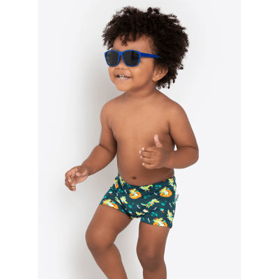 Sunga Boxer com Proteção Solar Bebê Menino Jacaré