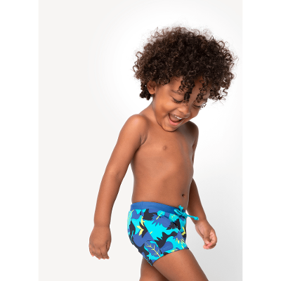 Sunga Boxer com Proteção Solar Bebê Menino Tigre Roar