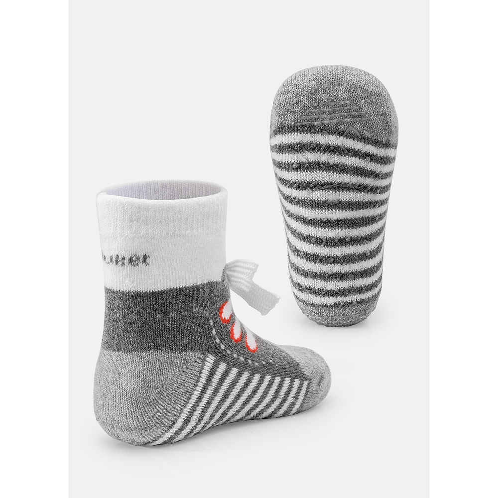 Meia Soquete Antiderrapante Bebê Menino Com Aplique - 3