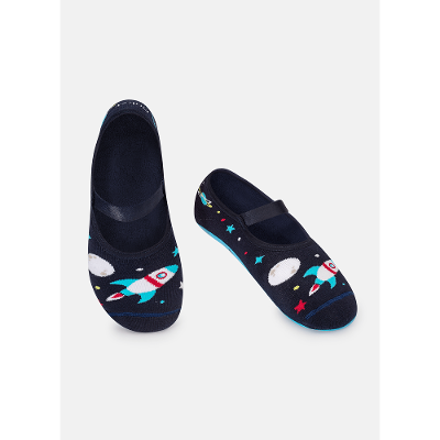 Meia Menino Sapatilha com sola Emborrachada Espacial