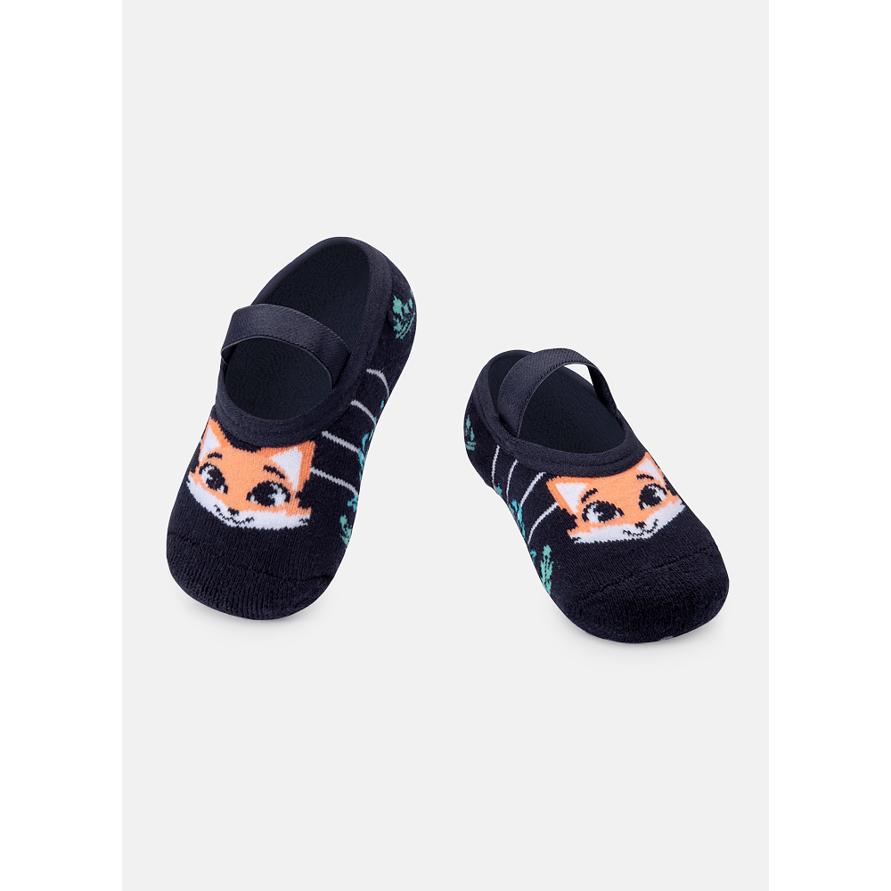 Meia Menino Sapatilha com Antiderrapante Raposa - 1