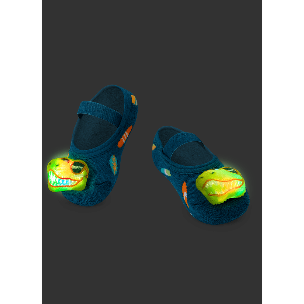 Meia Sapatilha com Antiderrapante e Aplique Bebê Menino Dino Surf - 3