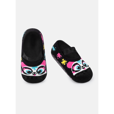 Meia Menina Sapatilha com sola emborrachada Panda Shake