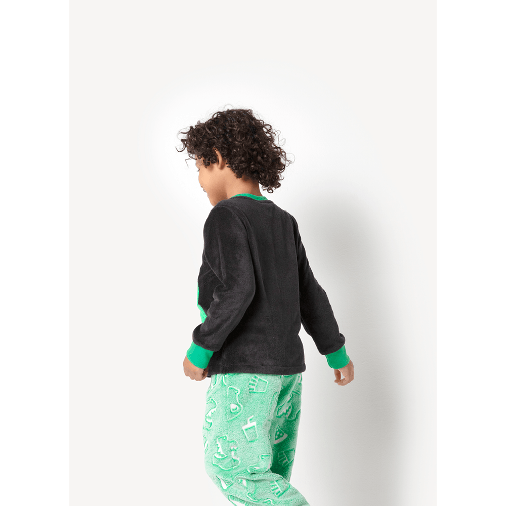 Pijama Manga Longo Menino Teen Soft Dino Food - Brilha no Escuro - 7