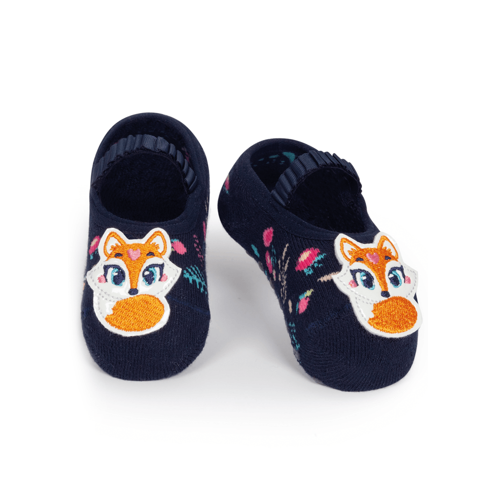 Meia Menina Sapatilha com Antiderrapante e Aplique Raposa - 1