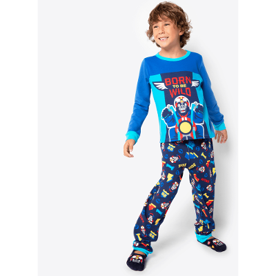Pijama Manga Longa Menino Viscolycra Premium Gorila Rider