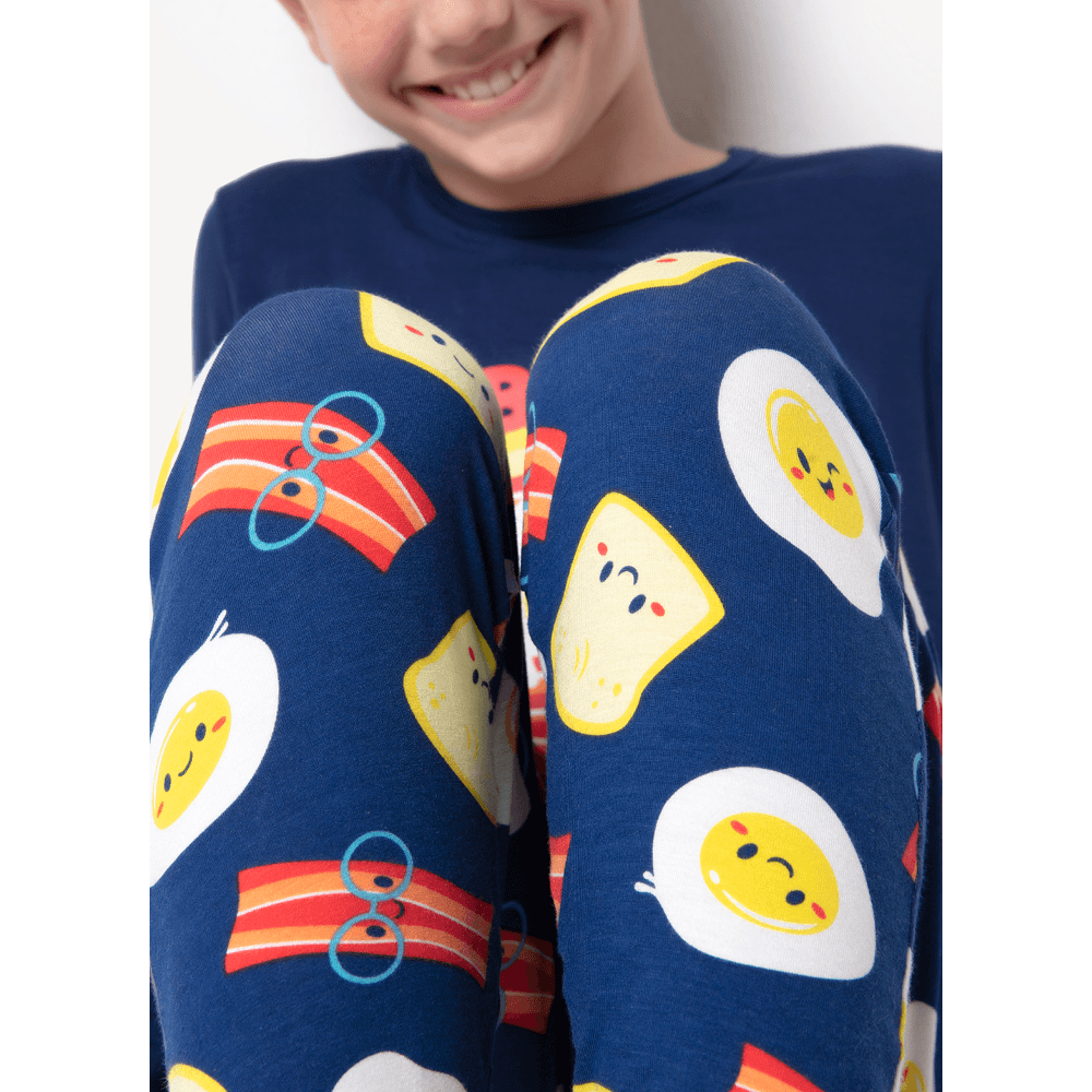 Pijama Manga Longa Viscolycra Menino Família de Bacon a Vida - 4