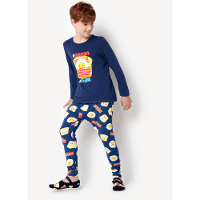 Pijama Manga Longa Viscolycra Menino Família de Bacon a Vida - 1