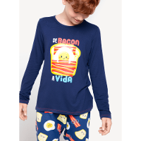 Pijama Manga Longa Viscolycra Menino Família de Bacon a Vida - 2