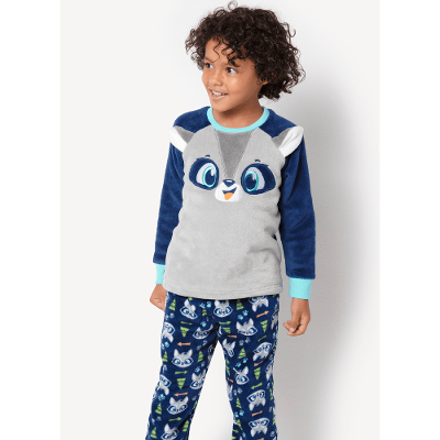 Pijama Manga Longa Menino Soft Família Guaxinim