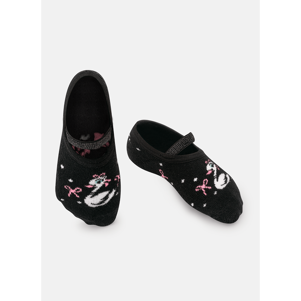 Meia Menina Sapatilha com Antiderrapante Cisne - 1