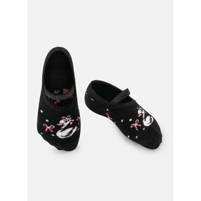 Meia Menina Sapatilha com Antiderrapante Cisne